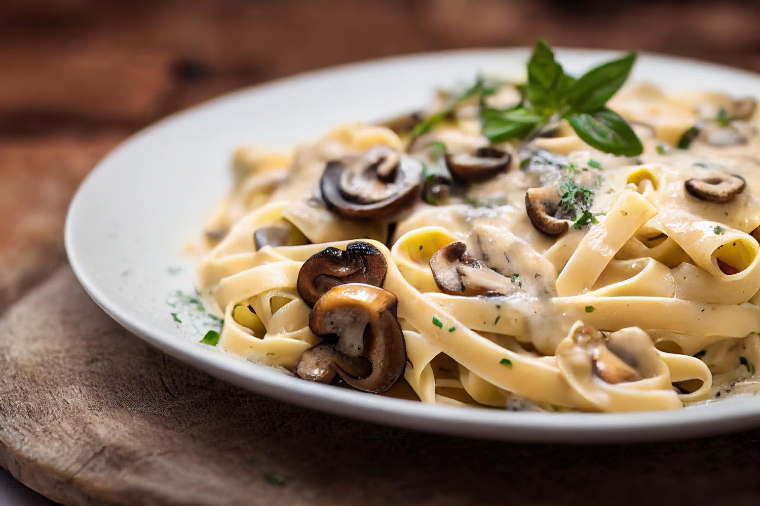 creamy spagetti mushrooms